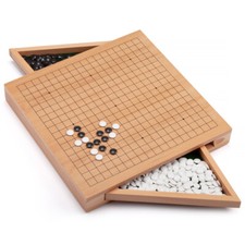 12-Inches Wooden Go Board Game Set with Drawe...