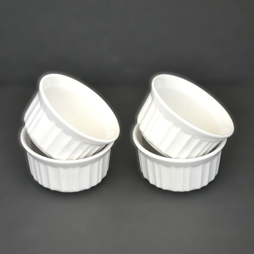 Corning Ware French White Ramekin Bowls 4 Oz Stoneware Set of 4