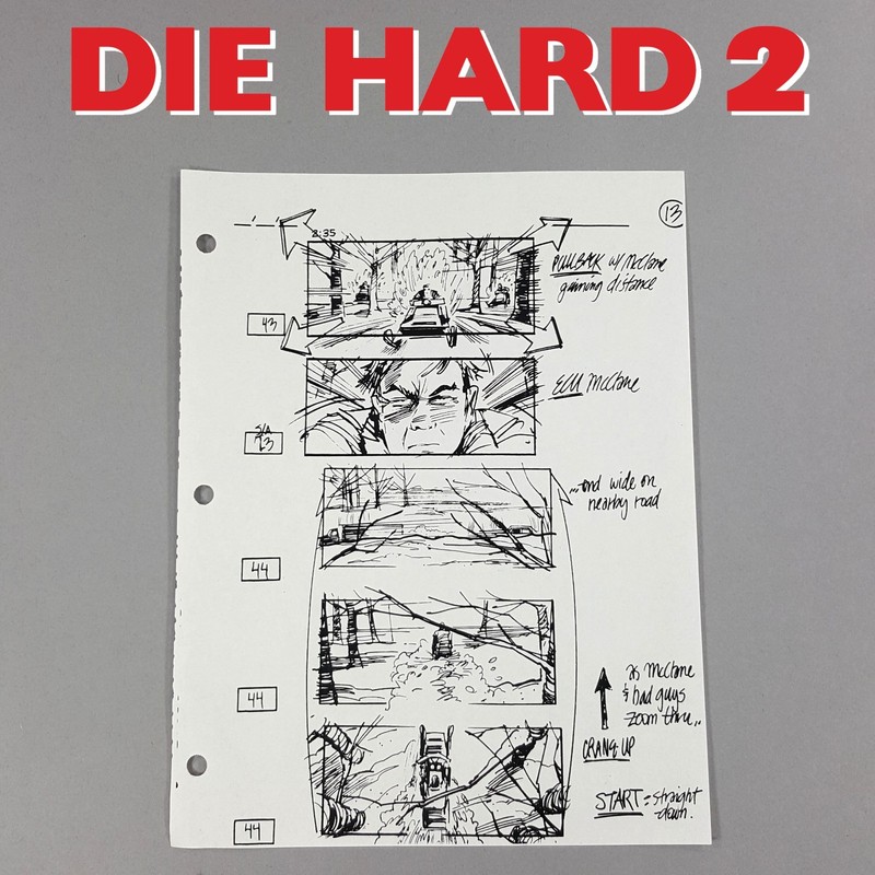 Image 10 of Die Hard 2 - Production Used Storyboard, Bruce Willis Snowmobile Chase, Prop 13