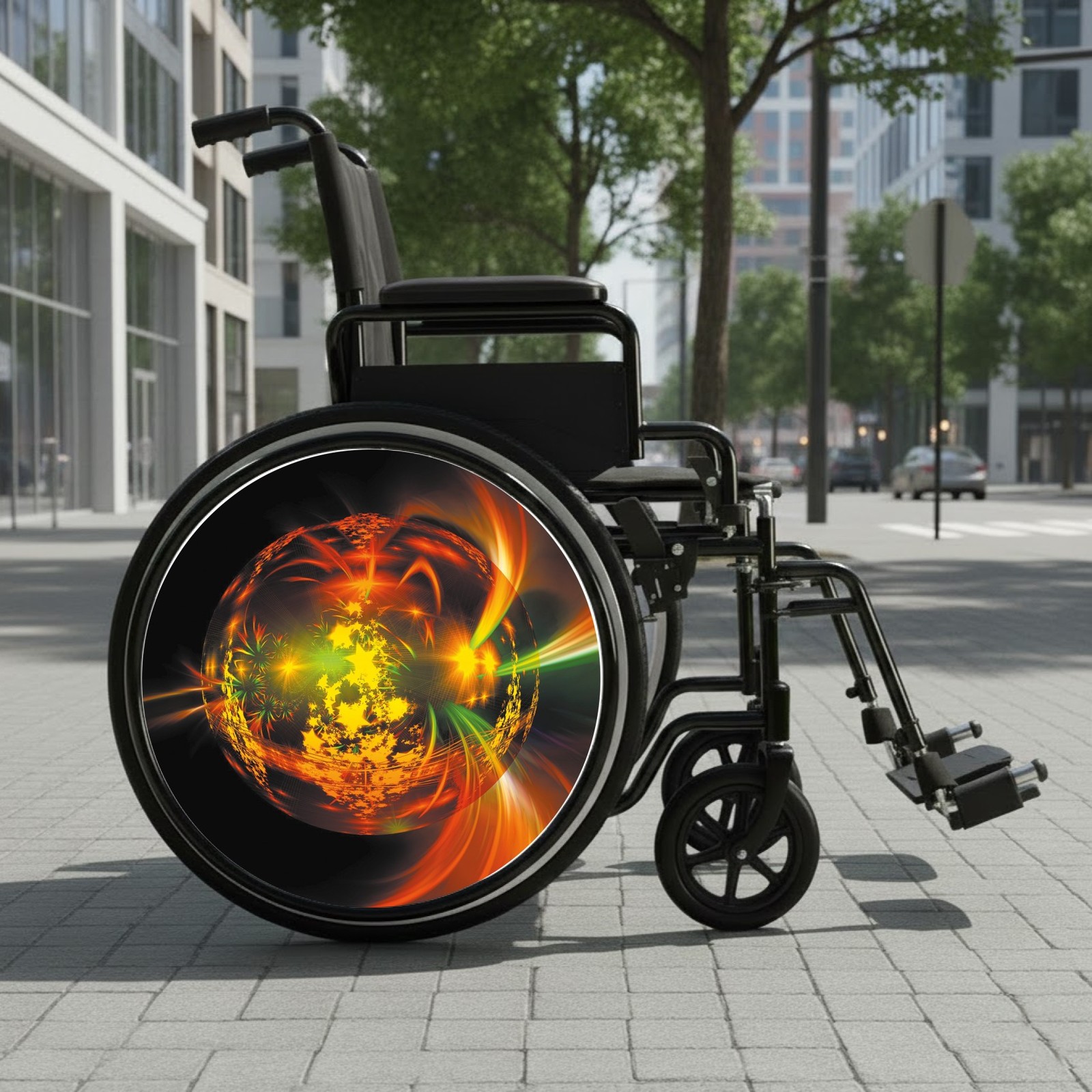 Enjoliveurs SHOWHEEL NOVA pour fauteuil roulant : le style idéal en ville