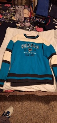 Classic San Jose Sharks Long Sleeve Jersey Sweater. Size Large