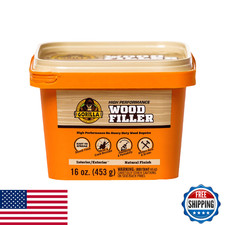 Gorilla All Purpose Wood Filler, Natural, 16oz - Indoor/Outdoor, Water Resistant