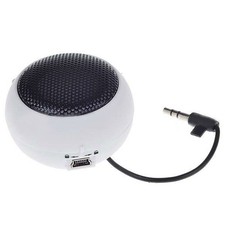 Wired Speaker Portable Audio Multimedia Rechargeable White for Tablets