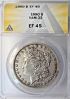 1880-P US Morgan SIlver Dollar ANACS EF-45 (VAM-33)