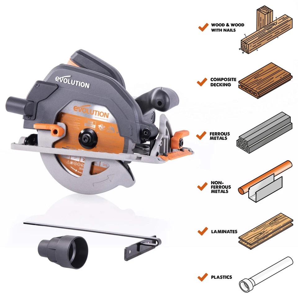 Power Tools R185CCS 7-1/4" TCT Multi-Material Cutting Circular Saw, 7-1/4", O... - Image 2 of 4