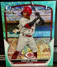 2023 1st Bowman Chrome /125 Aqua Shimmer Refractor Carlos Jorge RC Reds