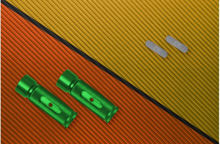Cale-pieds arrière d'exception vert et titane 77mm pour Ducati Multistrada