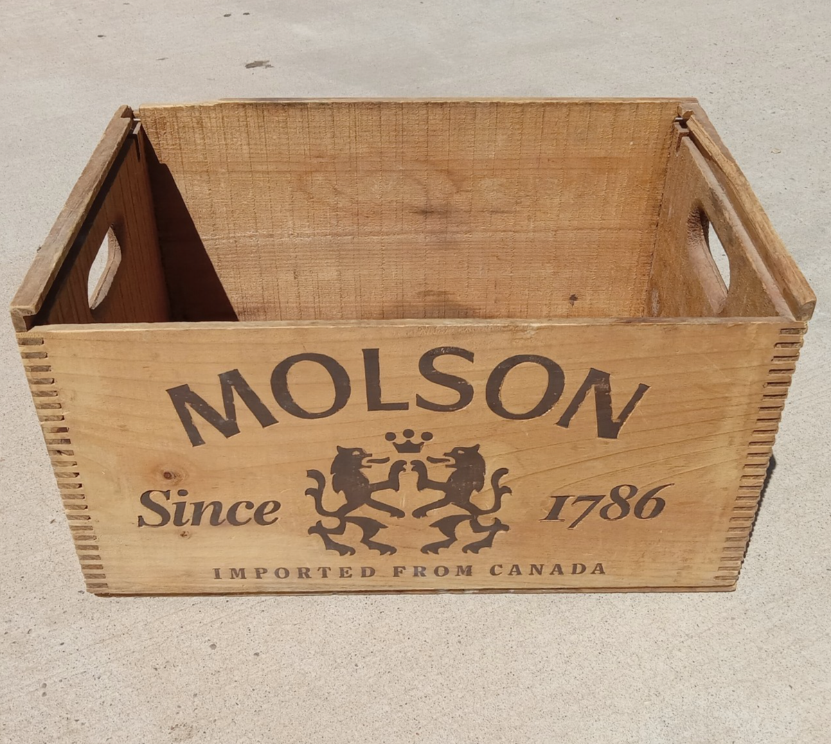 Vintage MOLSON OF CANADA Wood Beer Crate - No Lid 18