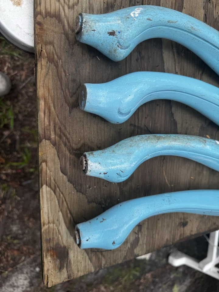 4-16.5” Tall Wood Tapered Cabriolet  Legs Popular French Salvage Crafter Blue - Image 3 of 4