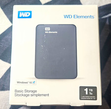 WD Elements 1TB Portable External HDD USB 3.0 USB-Powered Black