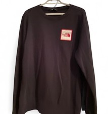 The North Face TNF Black Chest Patch Logo Crewneck Black Pullover Mens Size M