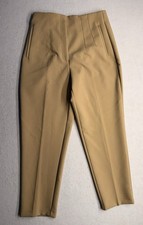 ZARA Camel High Waisted Tailored Trousers Pants Pleated Front Darted Women's L