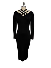 Vtg Dolce & Gabbana Le Maglie Knitwear Label Black Knit Dress 42 M