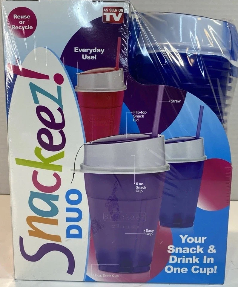 NEW Snackeez Duo All-in-One Snacking Solution 30 Piece Kit Blue AS SEEN ON Tv - Image 3 of 3