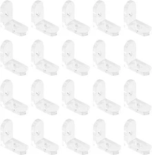 L Brackets Transparent 20Pcs Clear Acrylic Corner Bracket 90 Degree Support S...