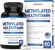 Methylated Multivitamin Supplement for Women and Men (60 Capsules)... 