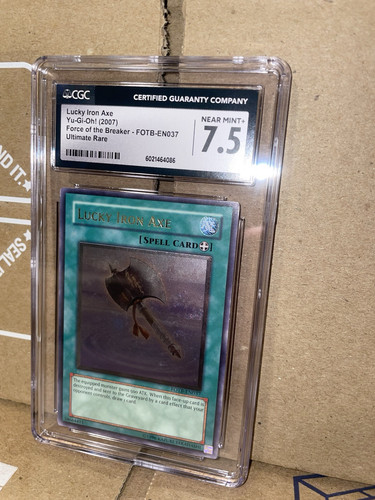 2007 Yugioh Force of The Breaker Lucky Iron Axe UTR - CGC 7.5 - Picture 3 of 4