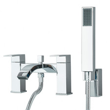Bath Mixer Taps with Shower Attachment Bathroom Tub Filler Tap Dual Lever Mixers