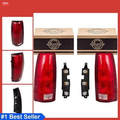 Tail Light Assembly Set with Connector Plate Incandescent 12V Red Lens Car