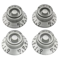 Musiclily Pro 4Pcs Silver Left Handed Metric Guitar Knobs For Epiphone Les Paul