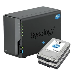 Synology DS225+ NAS 2-Bay Slot + HDD 1000 GB (2x 500 GB) USB + LAN 2.5G Gigabit
