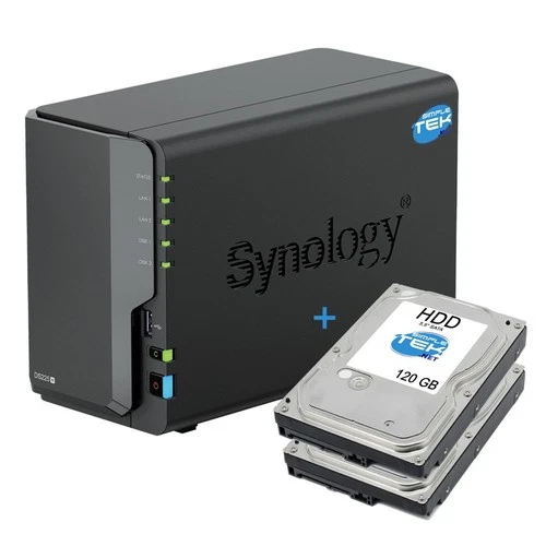 Synology DS225+ NAS 2-Bay Slot + HDD 1000 GB (2x 500 GB) USB + LAN 2.5G Gigabit