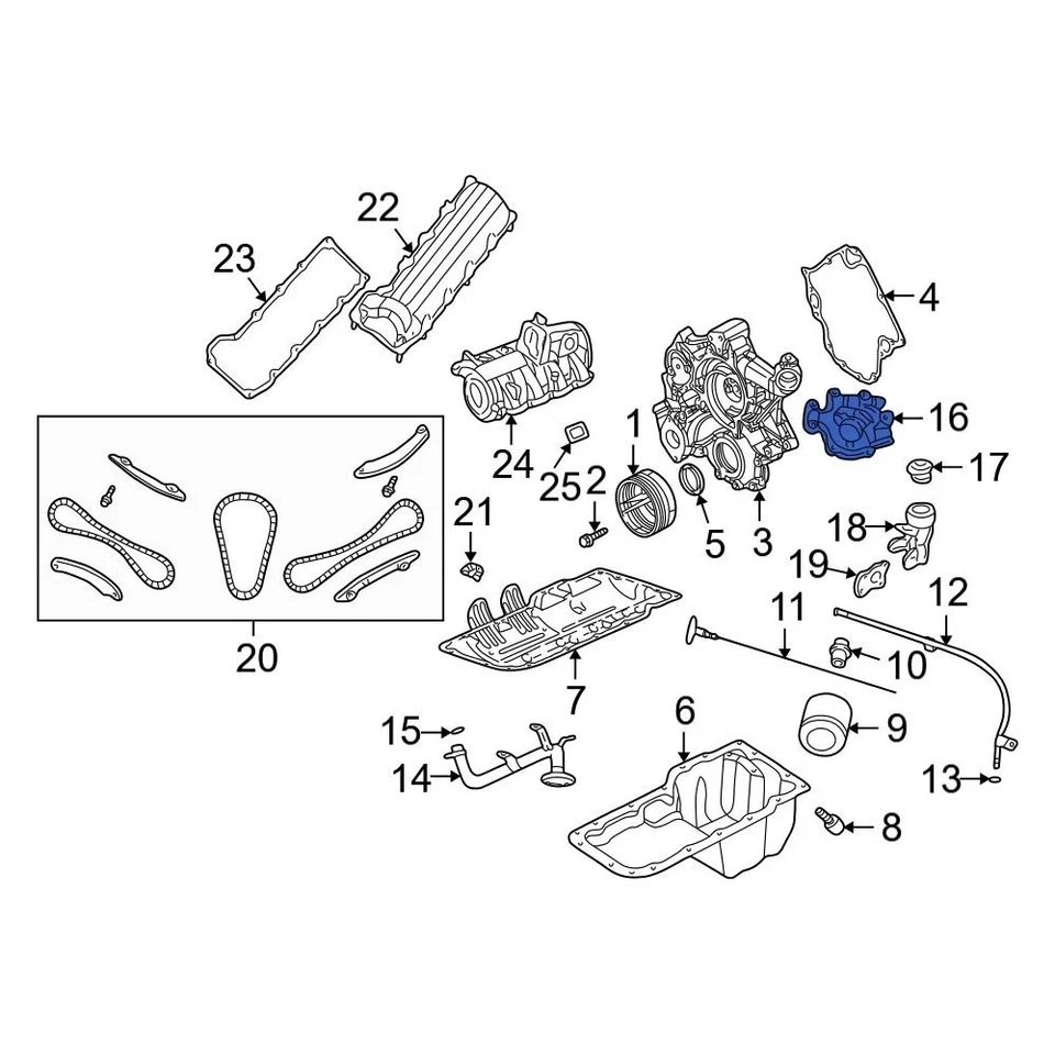 For Jeep Grand Cherokee 1999-2010 Jeep 53020827AC Engine Oil Pump - Image 4 of 4