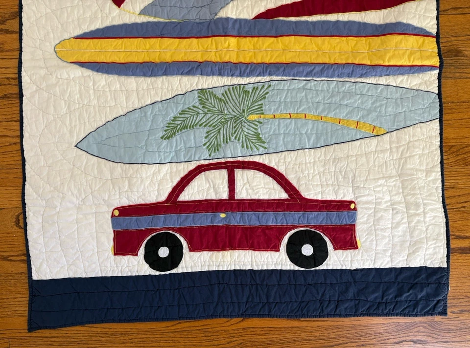 Manta edredón cama bebé surf niño pequeño - tabla de surf tema playa - 48” x 39” ¡Genial! Foto 2 de 4