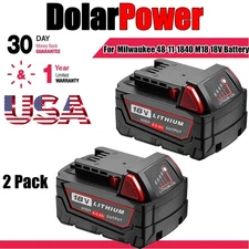 2 PACK For Milwaukee M18 Lithium XC 6.0 AH Extended Capacity Battery 48-11-1840