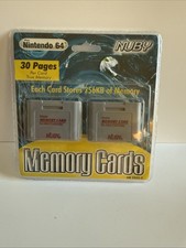 Sealed Pair Nuby Nintendo 64 256K Memory Cards NEW, SEALED, AB0004