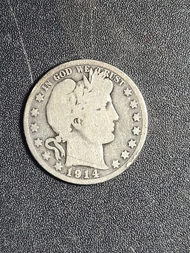 1914-S U.S. Barber silver HALF DOLLAR - Solid GOOD    stk#Q67