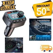 Portable Bluetooth 5.3 Adapter: Hands-Free Calls Safe Fast Charging for Cars