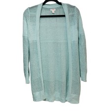 Cat  Jack Long Sleeve Open Front Knitted Sweater Cardigan Blue Youth Size Large