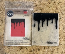 Sizzix Tim Holtz DRIPPING Embossing Folder RARE HALLOWEEN Blood Paint Chocolate