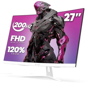 CRUA 27" White Curved Gaming Monitor