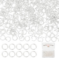 1 Box 300 StüCk 6 Mm Offene Biegeringe Aus Edelstahl Silberne Einzelschlaufen Bi