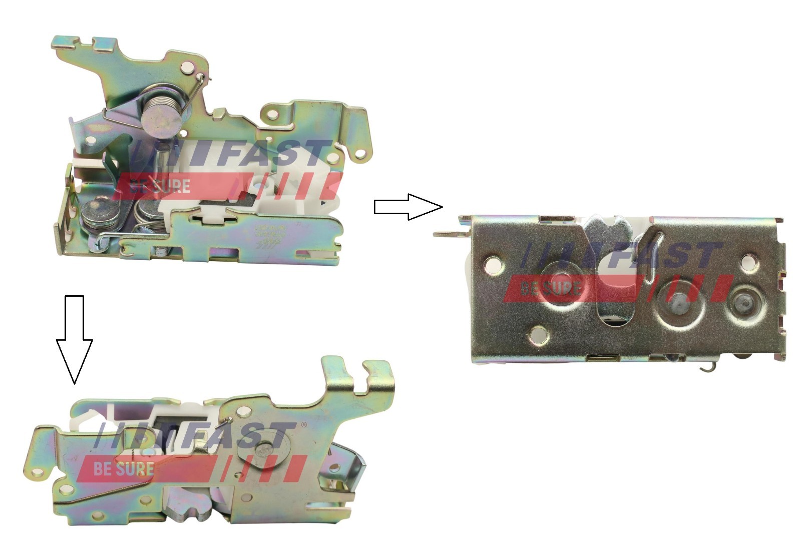 Serrure de porte latérale droite pour VW LT II finition acier renforcé premium 901-905