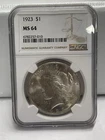 1923-P Peace  Dollar - NGC MS64