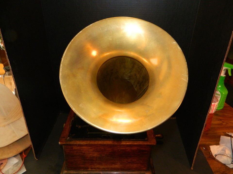 Phonograph Model Antique Working Edison Cylinder Phonograph Model B? With Brass Horn ...