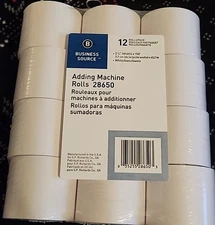 Business Source Adding Machine Paper Rolls 2-1/4" x150' 12/PK White/BSN 28650