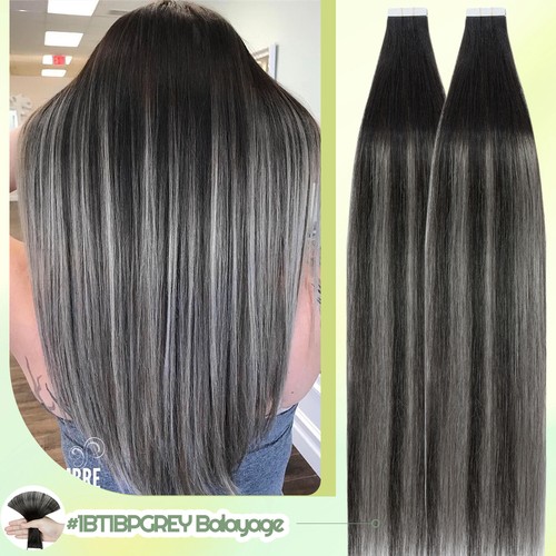 Thick 200G Tape in Virgin Human Hair Extensions Invisible Skin Weft Highlight - Picture 41 of 71