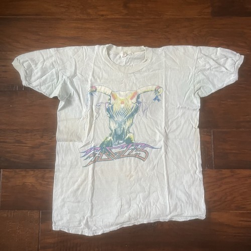 80er Jahre T-Shirt Adler hellblau Einzelnaht Small