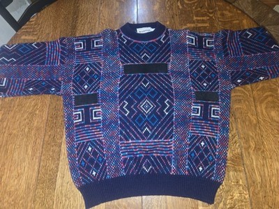 Vintage McGregor  Men's  Knit Patch Sweater Colorful XL Made In The USA