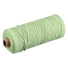 Cotton Braided Rope Cable Rope Light Green 100m/109 Yards 2mm Diameter