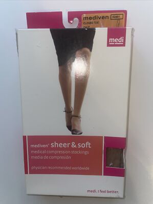 Mediven Women's Calf High Compression Stockings Natural Size S 02401 New