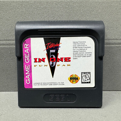 5 in One Fun Pak (Sega Game Gear) *GAME ONLY - TESTED*