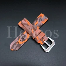 22 24 26 MM Orange Camouflage Rubber Strap Band Replacement Fits for Invicta