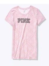 NEW Victoria's Secret PINK Everyday Tee Pink Black Logo T Shirt Large
