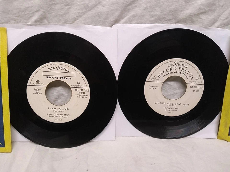 Jimmie Rodgers Snow / Milt Herth Trio 45 RPM Promo record lot of 2 1951, 1955 - Image 3 of 4