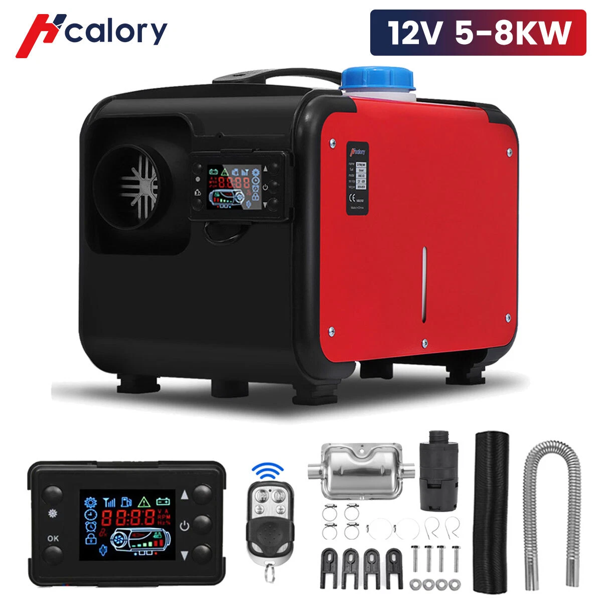 Hcalory® Diesel Air Heater 12V 5-8KW Tank Remote Control Thermostat Caravan  RV 9052736587073 | eBay